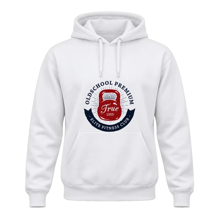 Hoodie — Fitness · Énergie sans limite — Devant — Blanc